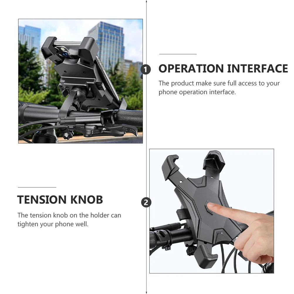 

Universal Bicycle Phone Holder Durable Mount Bracket Tension Knob Silicone Protection Easy Installation For All