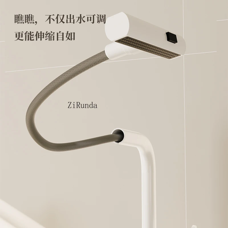 Vegetable basin faucet, hot and cold kitchen pull-out type flying rain waterfall sink anti-splash multi-functional faucet