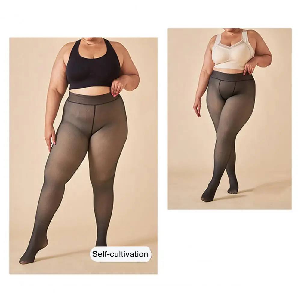 حجم طماق الشتاء عالية الخصر صوف مبطن الجوارب للنساء حجم كبير شير الدافئة جوارب طويلة طماق وهمية شفافة للتاريخ #1