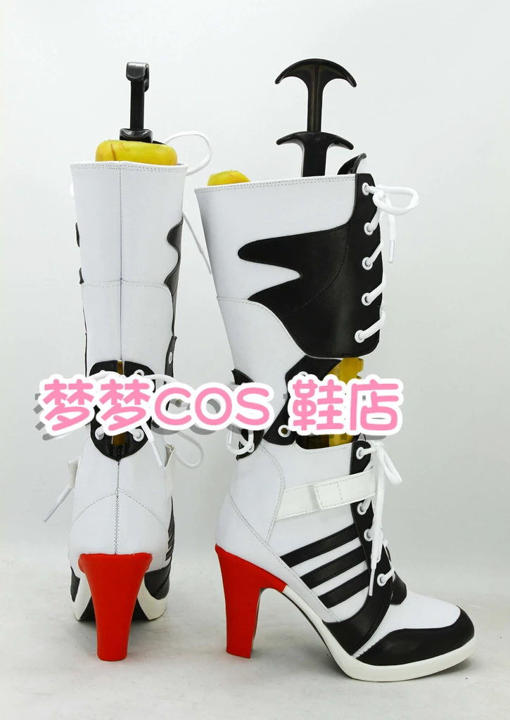 Harley Cosplay Shoes Quinzel Suicide Isekai Joker Girl Squad Boots Anime Halloween Custom made