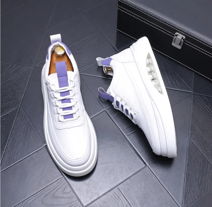 

Men's Casual Sport Shoes 2025 Autumn New Style Trendy Versatile Breathable Lightweight Thick Bottom White Sneakers