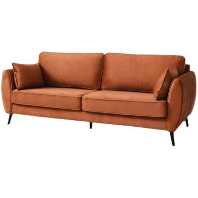 

Nordic light luxury small apartment sofa living room three people waterproof velvet disposable modern