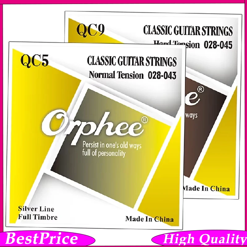 Orphee QC5 Series Classical Guitar Strings High Quality Nylon Core Silver Plated Windings Strings Guitar Accessories