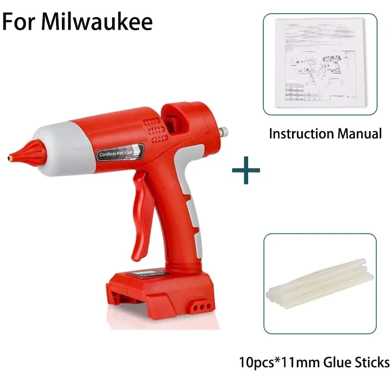 Cordless Hot Melt Glue Gun For Milwaukee 18V Li-ion Battery Digital Display Glue Gun Household DIY Tools With 10 Glue Sticks