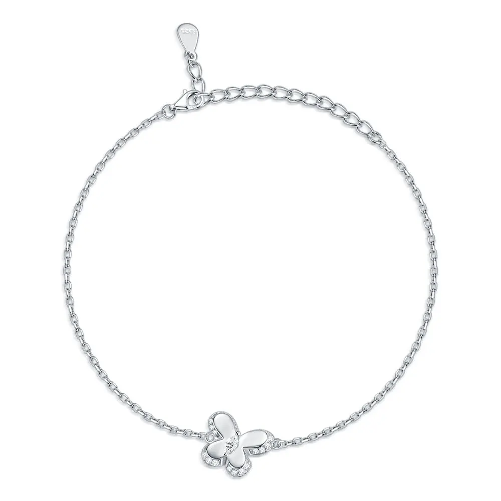 

European and American fashion new S925 pure silver butterfly bracelet, niche bow bracelet, versatile and high-end jewelry