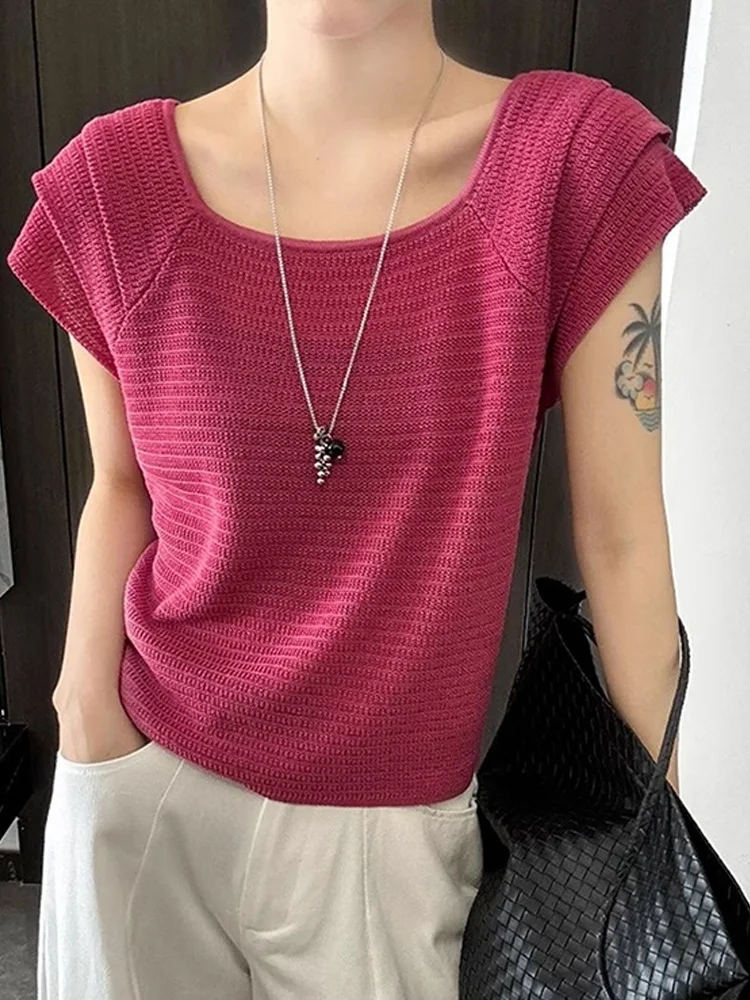 

Faionable Летняя трикотажная футболка ort Sve Overhead Top Commute Design для похудения, новая футболка Sle, корейская версия, стандартный крой