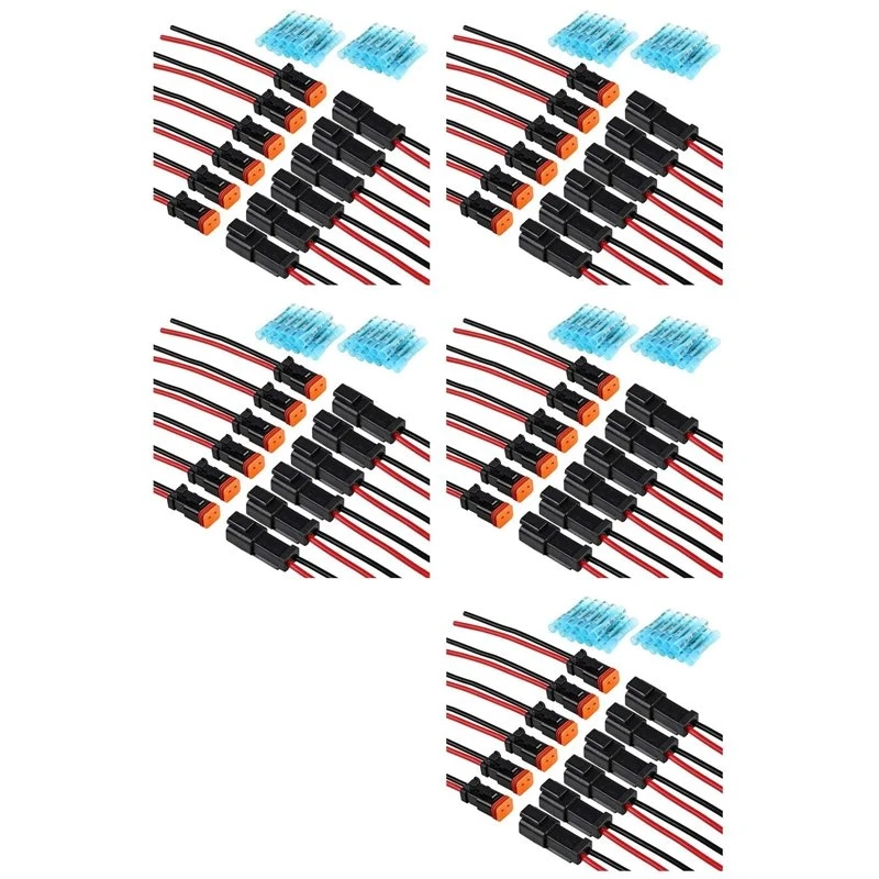 NEW HOT in Stock-30 Pair DT 2 Pin Pigtail Kit Male Female Connector Adapter Socket Wiring Harness For LED Work Light Bar