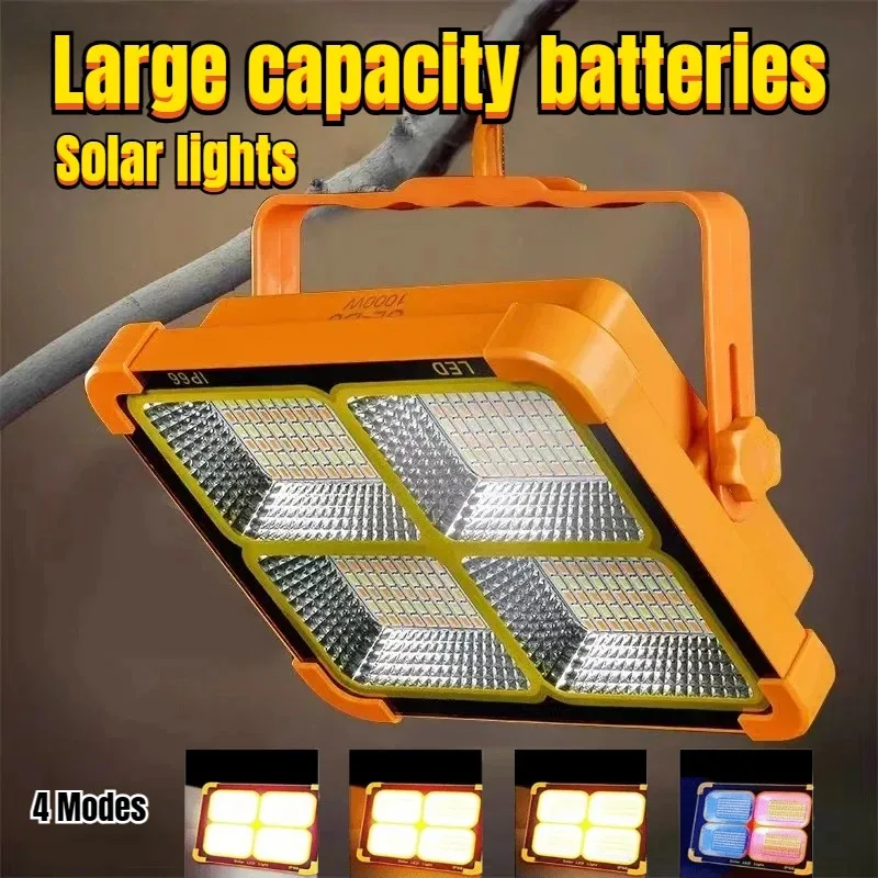 500w LED Camping Licht IP66 wasserdicht Outdoor LED Solar Licht tragbare Notfall Nacht 4 Modus Magnet Notfall Taschenlampe