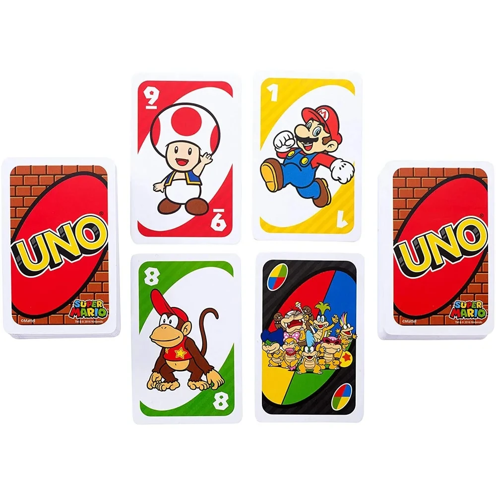 Mattel UNO 슈퍼 마리오 카드 게임, 재미있는 가족 엔터테인먼트 보드 게임 포커, 어린이 장난감, 카드 놀이