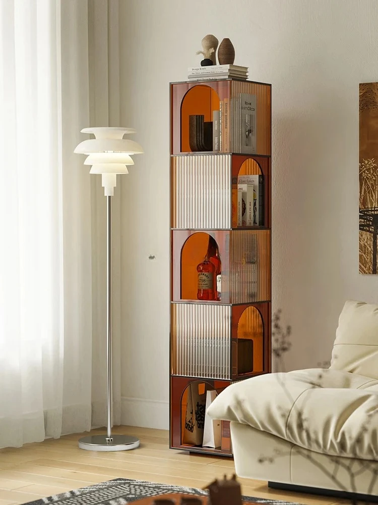 

Acrylic shelf corner cabinet small apartment living room bedroom corner storage cabinet