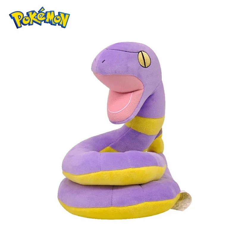 Genuine Pokemon Kawaii Ekans Stuffed Toys Cartoon&Cute Arbor Snake Plush Dolls Peluche Throw Pillow Birthday Gift For Kids Boys