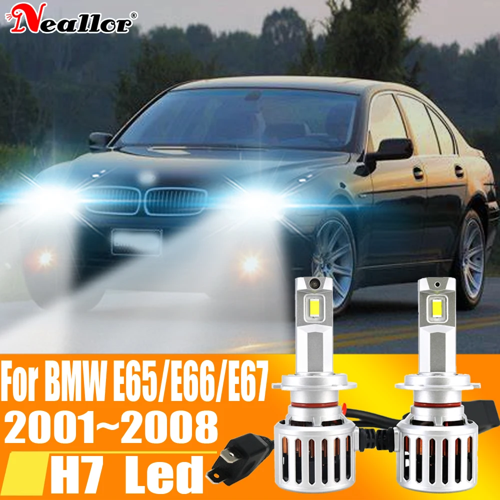 

2x High Power H7 Led Light Canbus No Error 6000K White Car Headlight Bulb Moto Diode Lamp 12v 55w For BMW E65 E66 E67 2001~2008