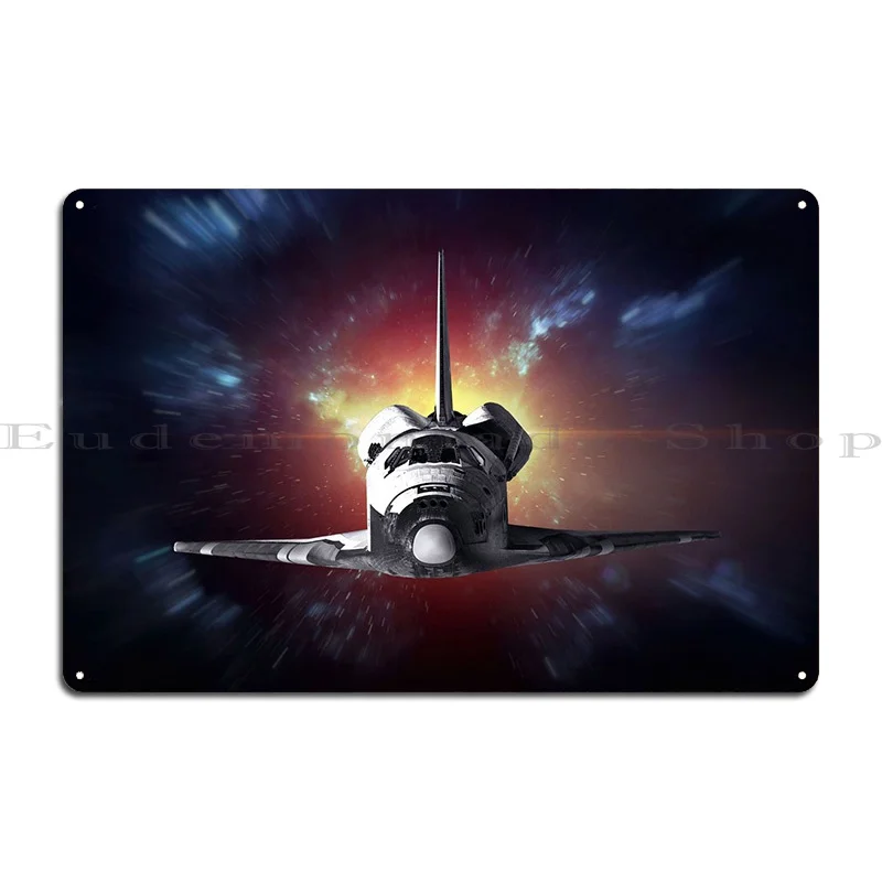 Shuttle In Space Travel Metal Sign Kitchen Wall Custom Customize Wall Design Tin Sign Poster