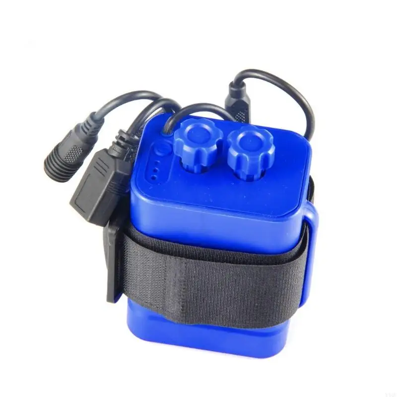 Y4QF 12V Waterproof USB 6x 18650 Penyimpanan baterai untuk kotak case untuk LED sepeda untuk