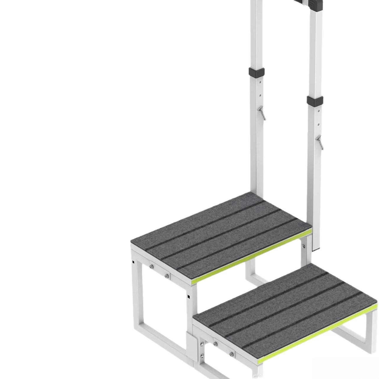 2 Step Stool with Adjustable Handles Both Sides Safety Step Ladder for Elderly Pregnant