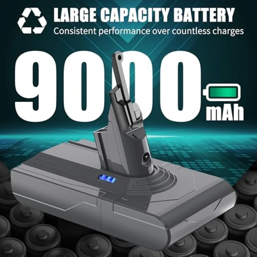 EGR Upgraded 9000mAh V8 Battery Replacement Compatible with Dyson V8 Animal Battery Replacement V8 Absolute/Motorhead/Fluffy SV