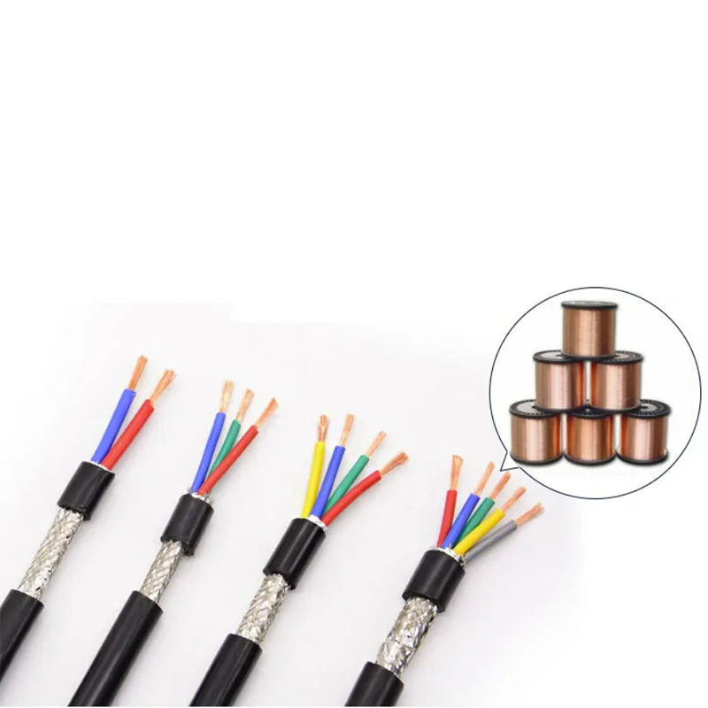 High Quality 5M 5 Meter 2C 3C 4C 5C 2 3 5 4 Core RVVP Shielded Wire Audio Control Cable Customized Length