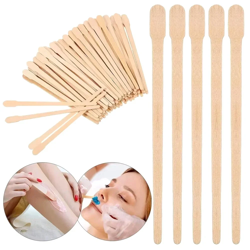 Disposable Wooden Hair Removal Sticks Depilation Spatula Waxing Tool 2026 For Women For Face Eyebrows Beauty Care 100PCS