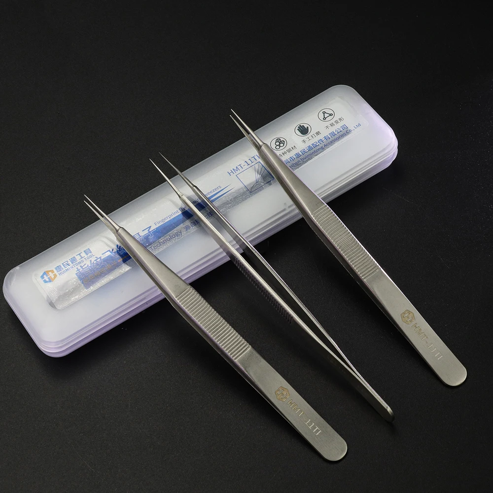 

Precision Tweezers Non-Magnetic Anti-Rust Stainless Steel Fingerprint Fly Wire Tweezer Electronics Phone Repair Tools