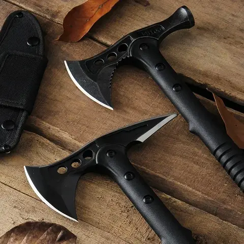 다목적 도끼 망치 야외 캠핑 벌목 절단 도끼, 야생 생존 관광객 휴대용 전술 토마호크 도끼 도구