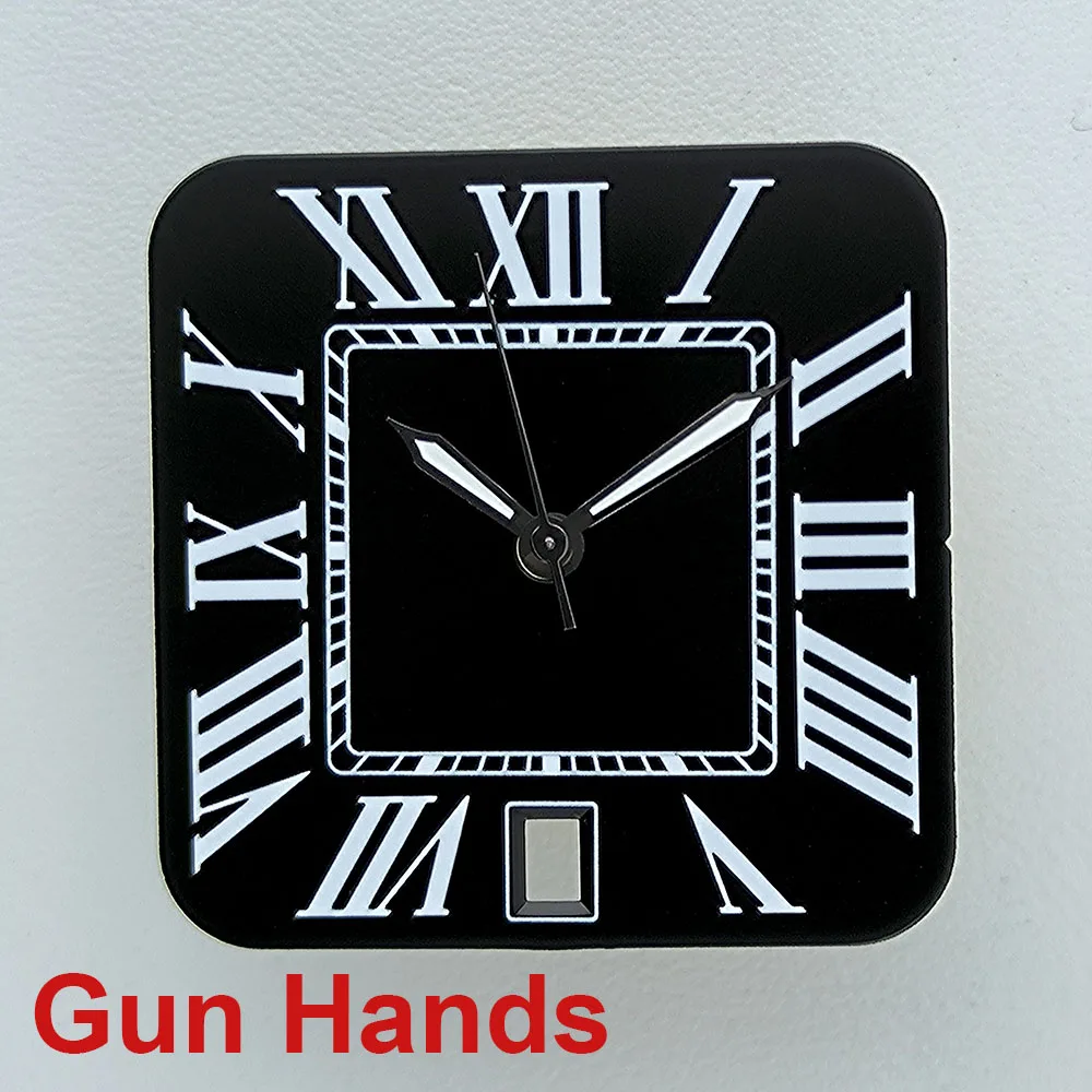 NH35 사각 다이얼 시계 다이얼 맞춤 로고 로마 숫자 남성용 시계 다이얼 N H35 6시 방향 날짜 표시 무브먼트 시계 액세서리 호환