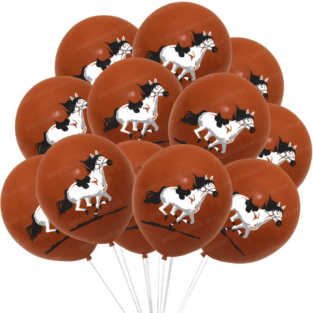 12/24pcs Horse 12 Inch Latex Balloons Air Globos Cowboy Birthday Party Decorations Toys For Kid Gift Baby Shower Party Supplies