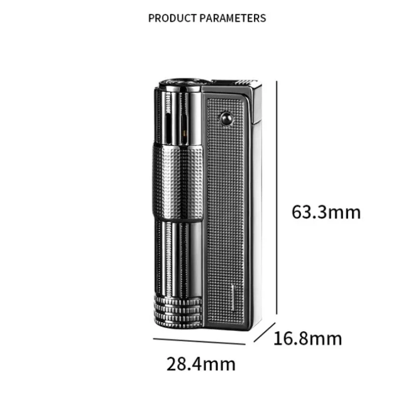 2025 ولاعة نمساوية عتيقة قابلة للنفخ ذات تدفق مباشر فاخرة، مقاومة للرياح، إشعال بالضغط، ولاعة جسم معدنية خفيفة الوزن