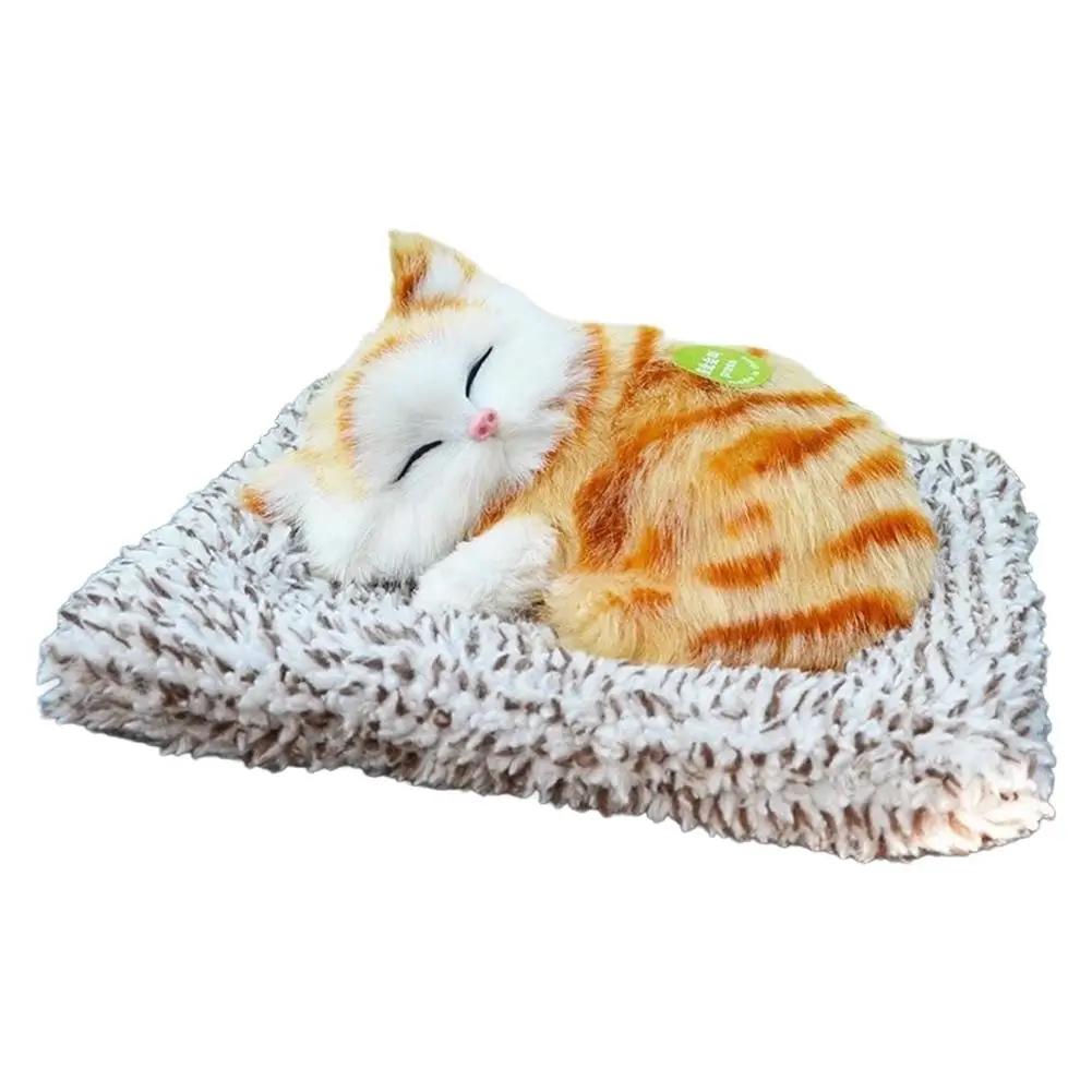 Cute Plush Toy Kawaii Simulation Sleeping Cat Stuffed Animal Sleeping Cat Kittens Doll Ornaments Car Display Decoration