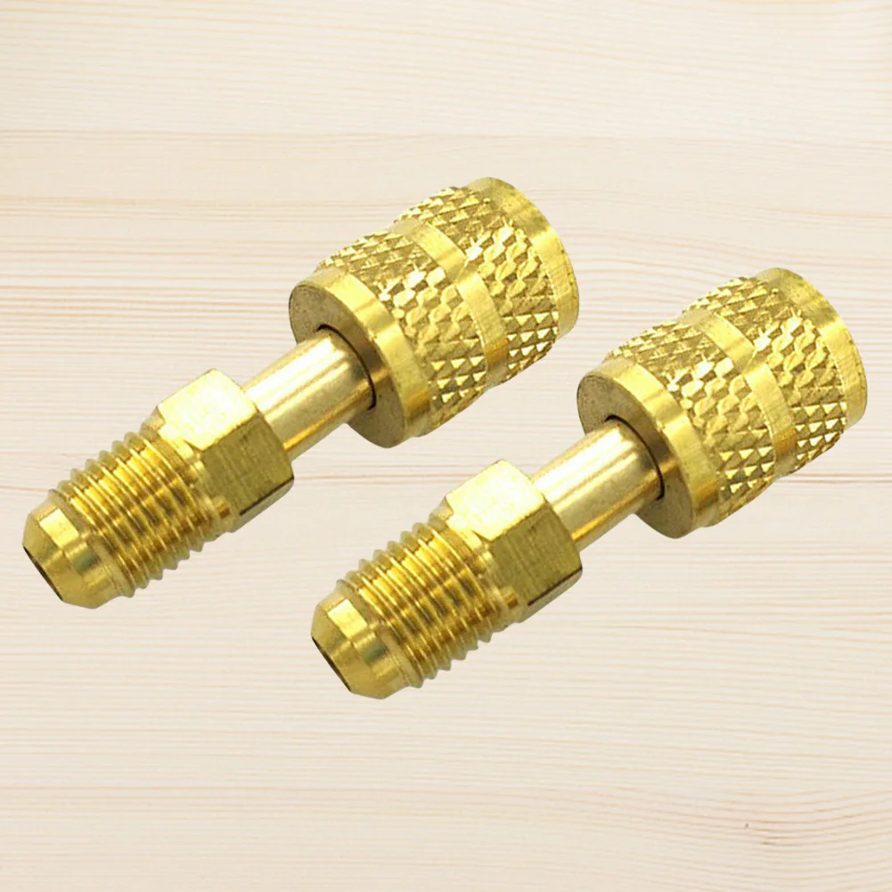 

2 шт. переходник хладагента переменного тока SAE с внешней резьбой 1/4 адаптер для заправочного шланга насоса латунь 5/16 SAE для системы клапанов R410 R32 R22