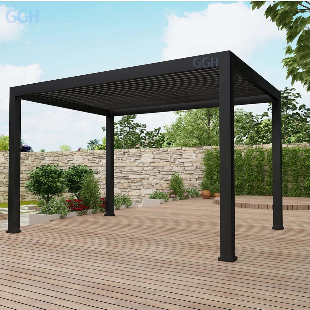 Pérgola Motorizada de Aluminio Kakadu 694-300 con Techo Cerrado, Estructura Ecológica para Jardín Exterior, Tamaño 3x4m, Diseño Inspirado en la Naturaleza