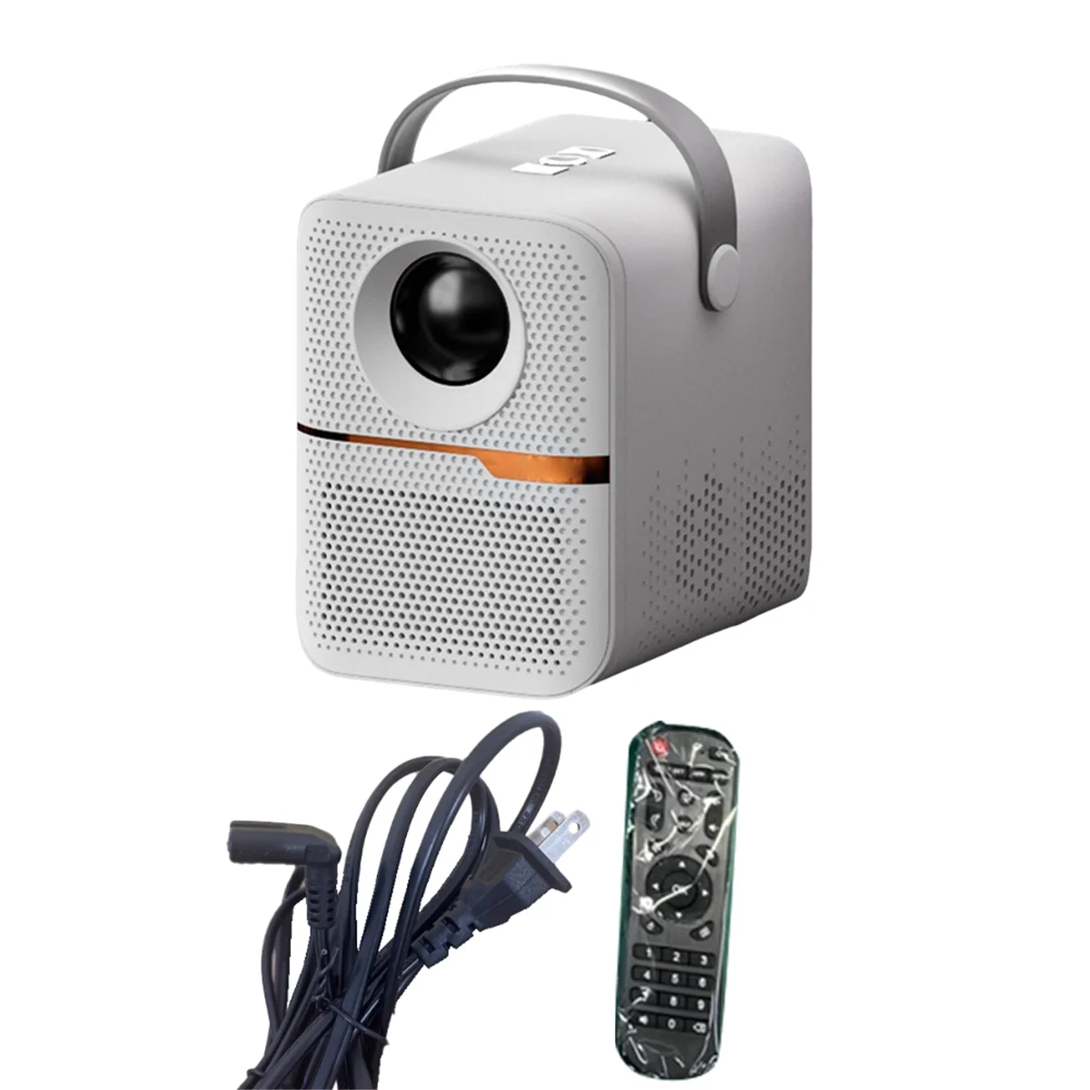 HOT P10 Smart 4K WiFi Portable 1080P Home Theater Video LED Bluetooth Mini Projector Android 10 Projector US PLUG(White)