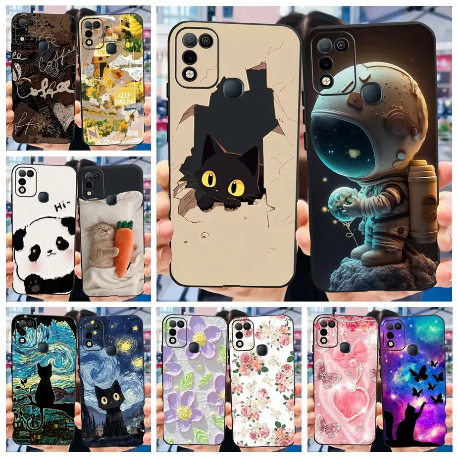 For Infinix Hot 10 Play Case X688C X688B Cute Fashion Painted Cover Soft Silicone Shell For Infinix Hot 9 Play X680 X680B Fundas