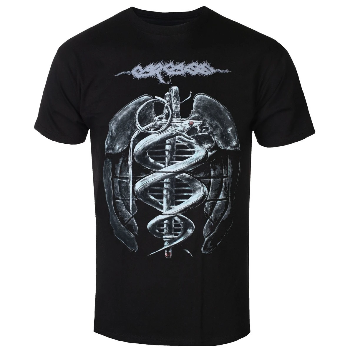 

CARCASS MEDICAL GRENADE Периферийный узор с принтом Летние элитные брендовые мужские и женские футболки из чистого хлопка с короткими рукавами
