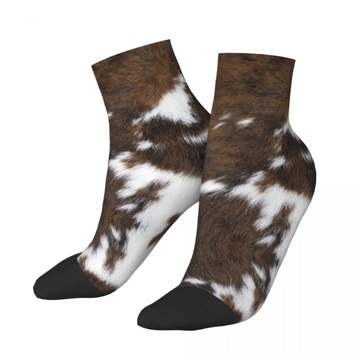 Simulated Cowhide Texture Men's Crew Socks Unisex Cool 3D Print Dress Socks