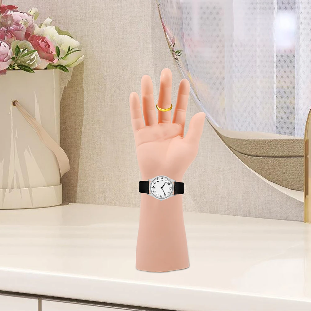 

2pcs Male Hand Mannequin Props Realistic Jewelry Display Watch Holder Khaki Lightweight Portable For Retail Decor Ring Display