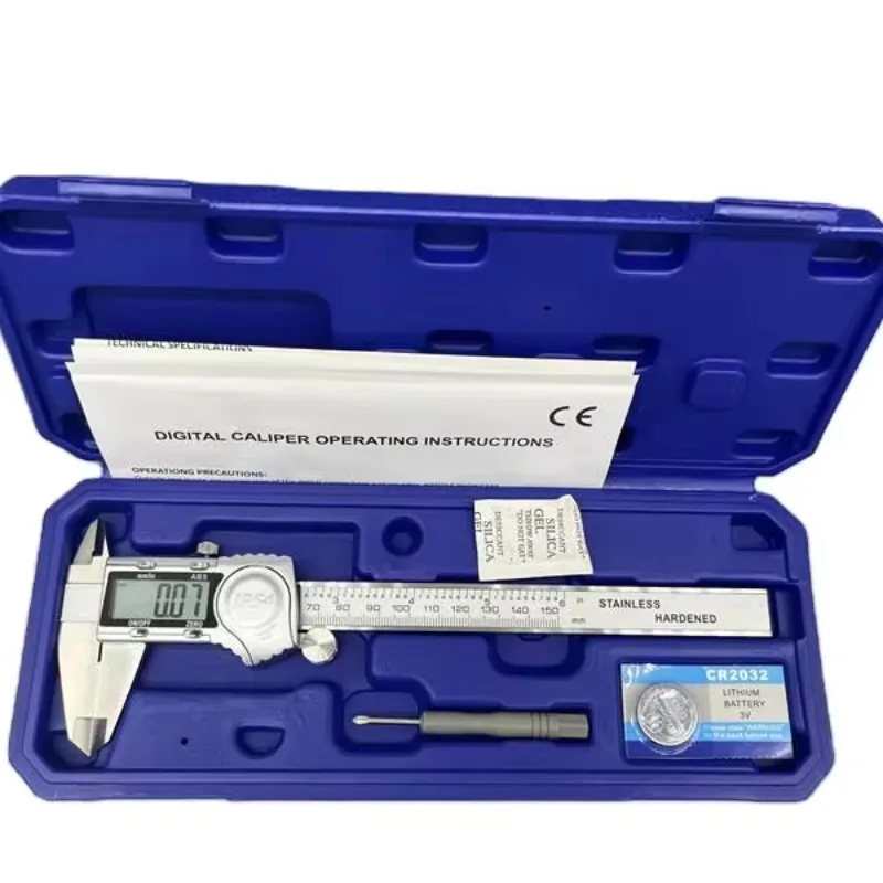 

Цифровой штангенциркуль IP54 с металлическим корпусом и кнопками из АБС-пластика, нержавеющая сталь, метрический/дюймовый, 0-150 мм, новый тип