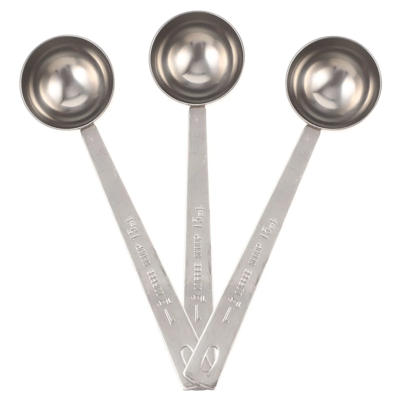 

3pcs Coffee Spoons 15Ml Stainless Steel Mirror Polish Smooth Edge Easy Clean Portable For Dessert Ice Cream Tasting Mixing
