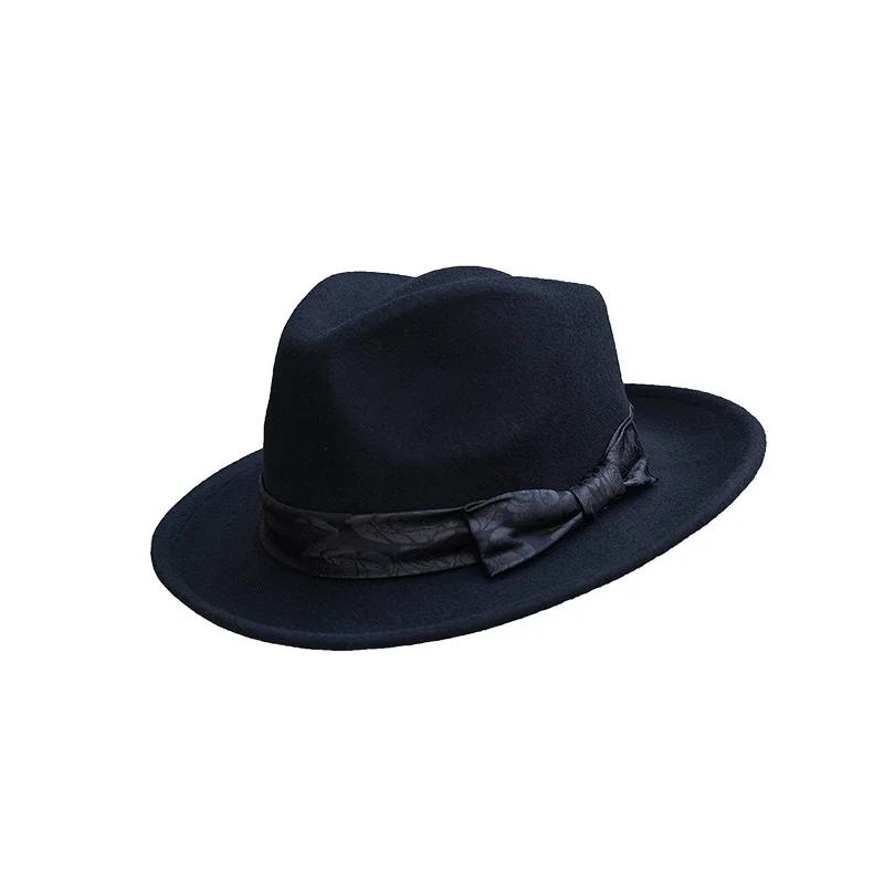 Wool Felt Hat for Men Women Luxury Winter Trilby Hat Ribbon Bowknot Church Dress Wedding Fedora Jazz Hat NZ370