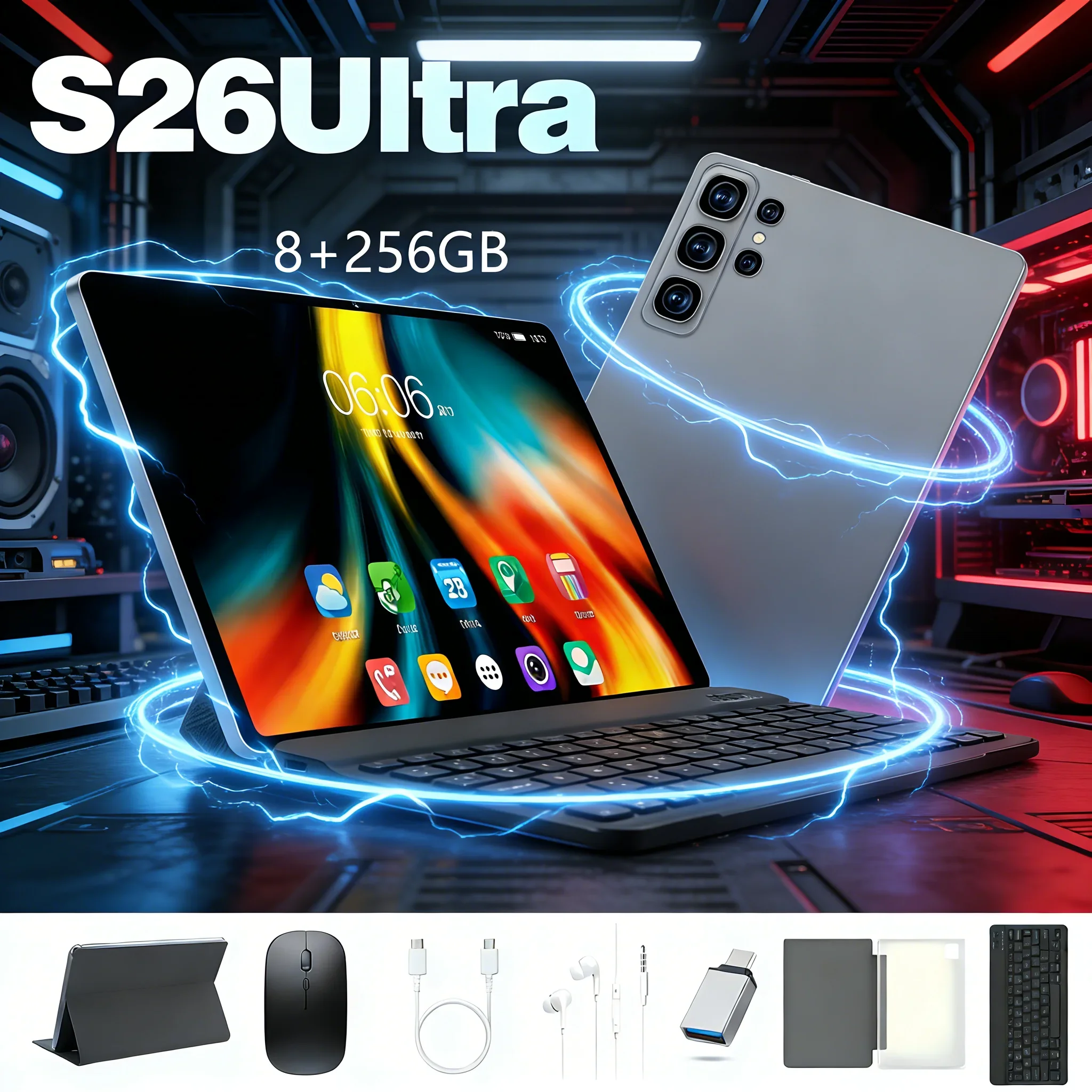 Cheap S26 Ultra Tablet 8GB 256GB Android 15 Portable Lightweight Business Home Tablet