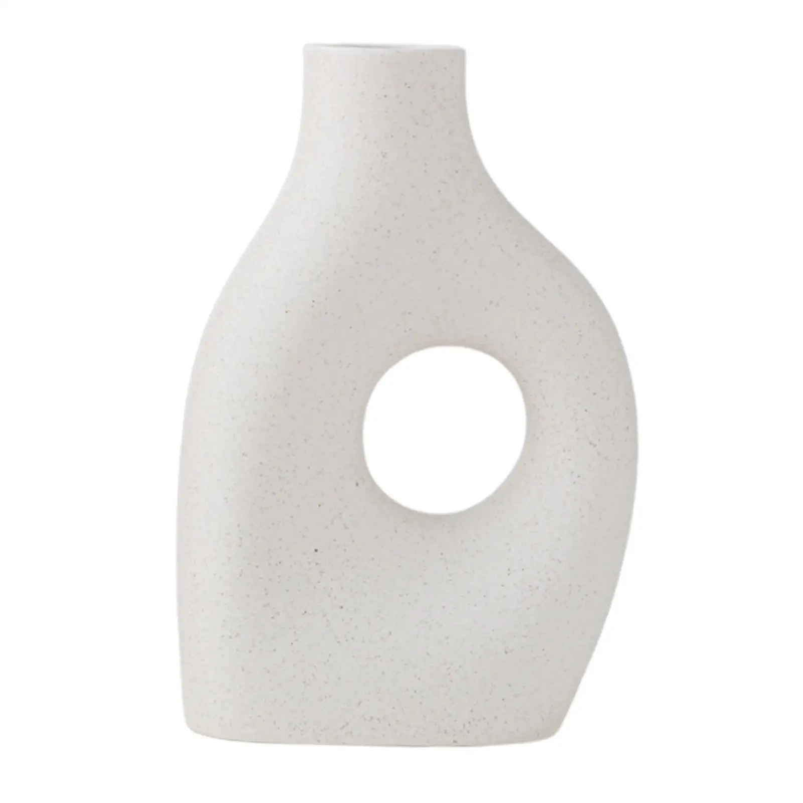 White Ceramic Flower Vase Planter Pot Abstract Shape Decorative Bud Vase Filler for Office Desk Diner Table Plant Display Holder
