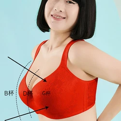 No-padded Push Up Full Coverage Big Bra For Women Sexy Female Lingerie Plus Size Cup 70 75 80 85 90 95 100 105 B C D E F G H I J