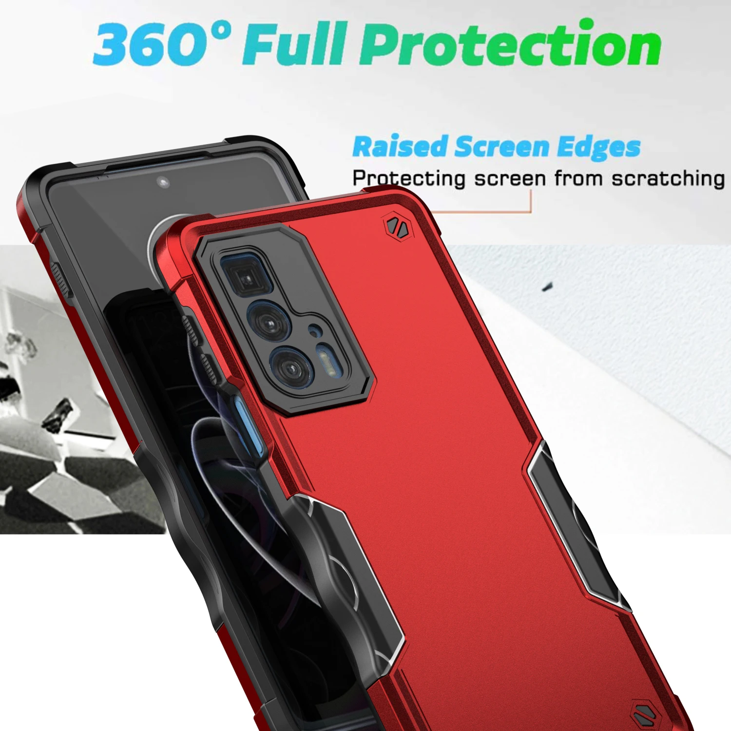 Military Flag Armor Shockproof Case For Motorola Moto Edge 20 Pro  Lite  Fusion  21 TPU Frame Hard Plastic Back Cover