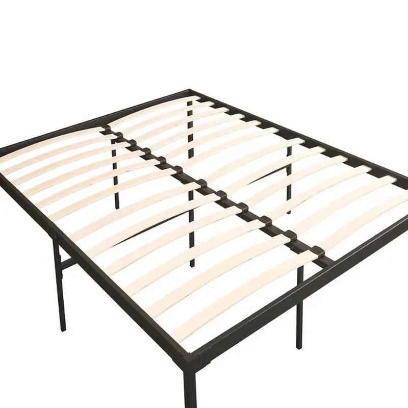 for Stylish Cheap Mattress Base Large Iron Metal Platform Bed Frame with Wooden