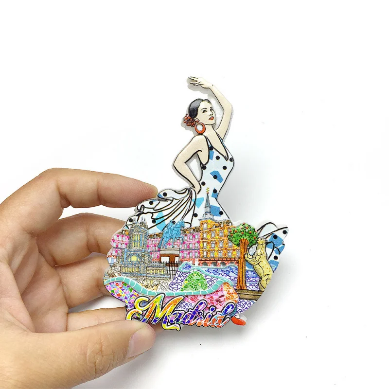 

Madrid Cityscape Dancer Magnetic Fridge Magnet Creative Travel Souvenir Home Exquisite Decoration