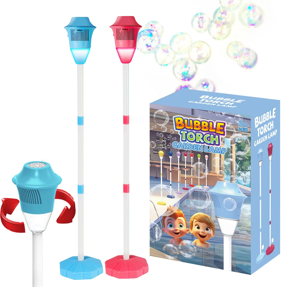 

Automatic Bubble Torch Garden Lamp Bubble Lantern Machine Outdoor Bubble Maker Stand with Lights and Music for Wedding Birthday