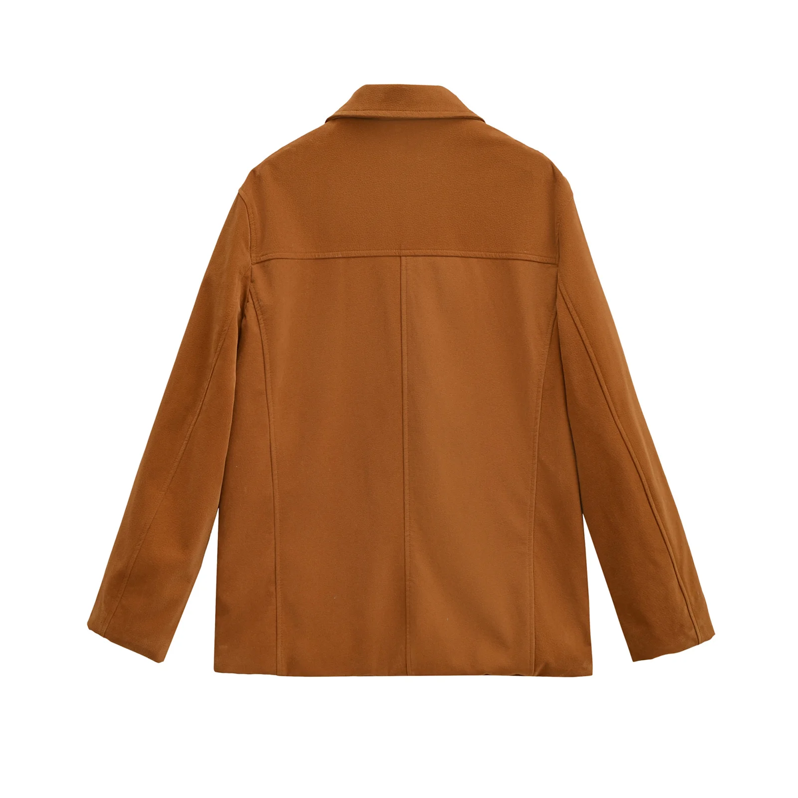 Casaco jaet de couro sintético reversível feminino de alta qualidade outono novo sle jnleaog fibra de poliéster longo sve