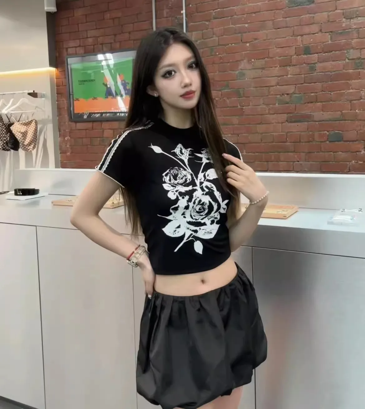 

OPEN YY short skirt 2025 fashion Korean sweet and spicy style bud fluffy clouds stacked bubble mini skirt