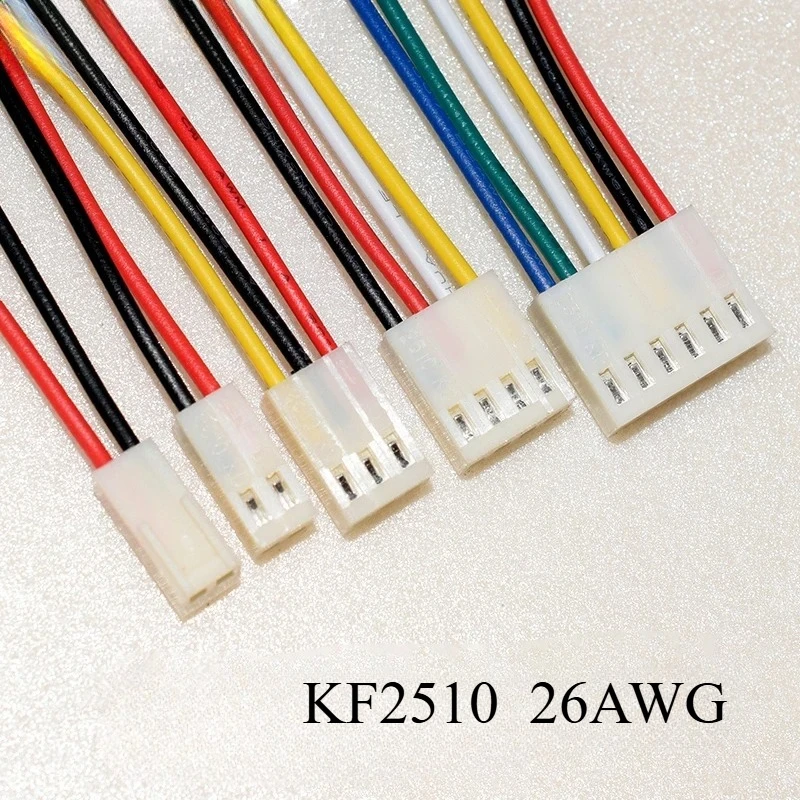 10pcs KF2510 10cm 20cm 30cm 2p 3p 4p 5p 6PIN Single Side Plug Connector 2.54mm 0.1