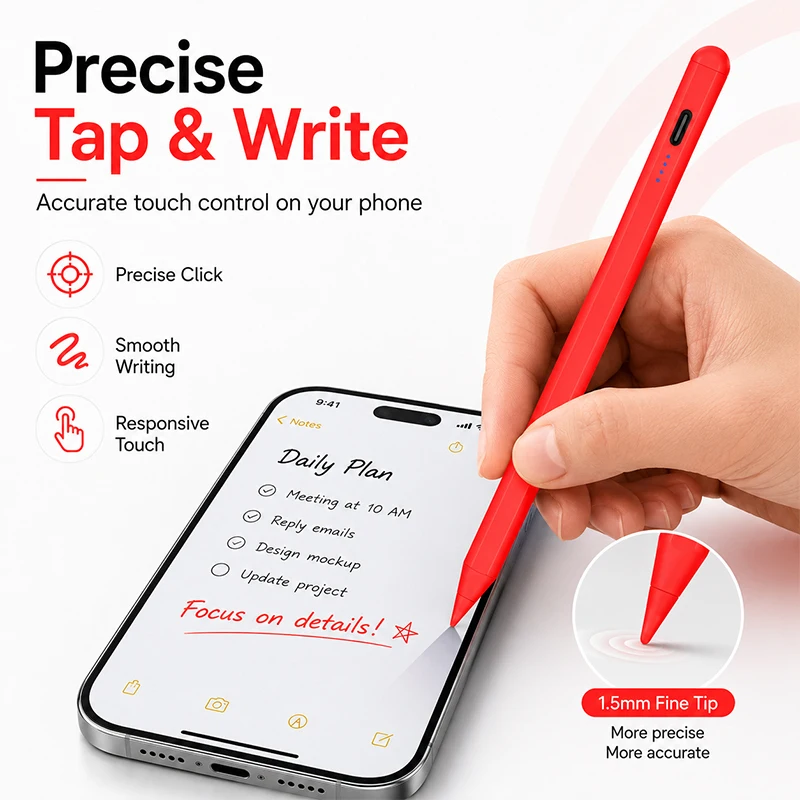 Precise Smooth Writing Capacitive Stylus Pen Magnetic Long Battery Touch Pencil Universal For Tablet Smartphone Phone Touchscree