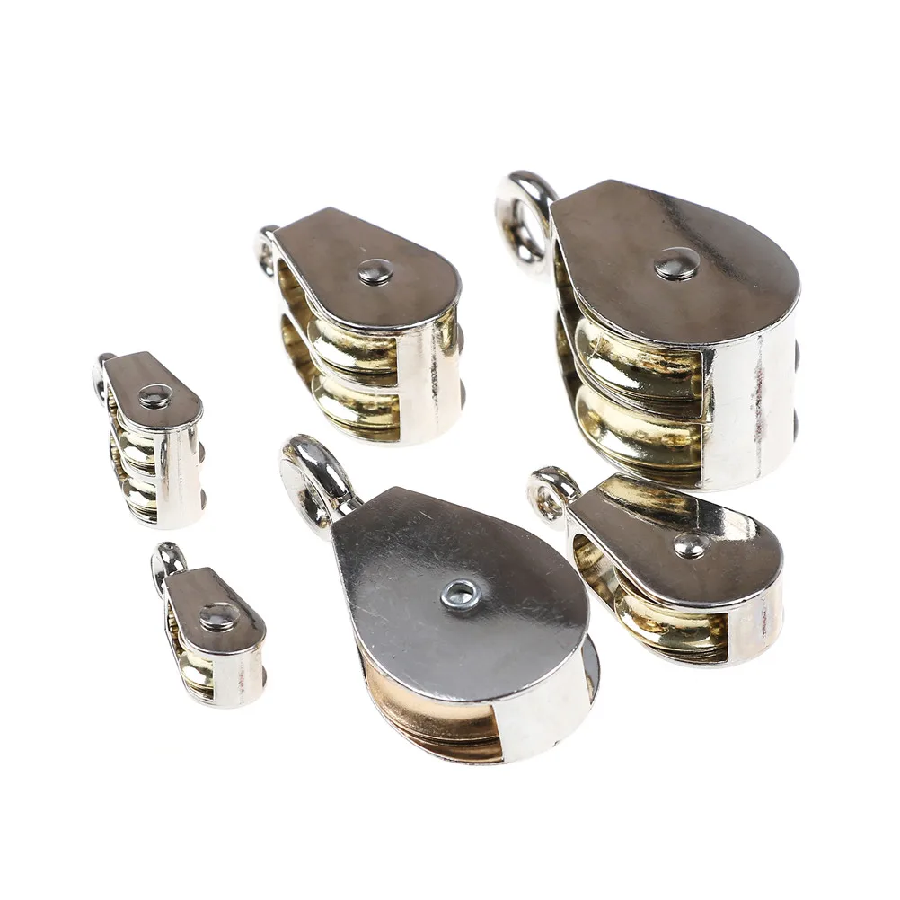 Home 36/52/75mm Metal Sheave Zinc Alloy Pulley Mini Single/double Pulley DIY Miniature Fixed Pulley Hardware Accessories